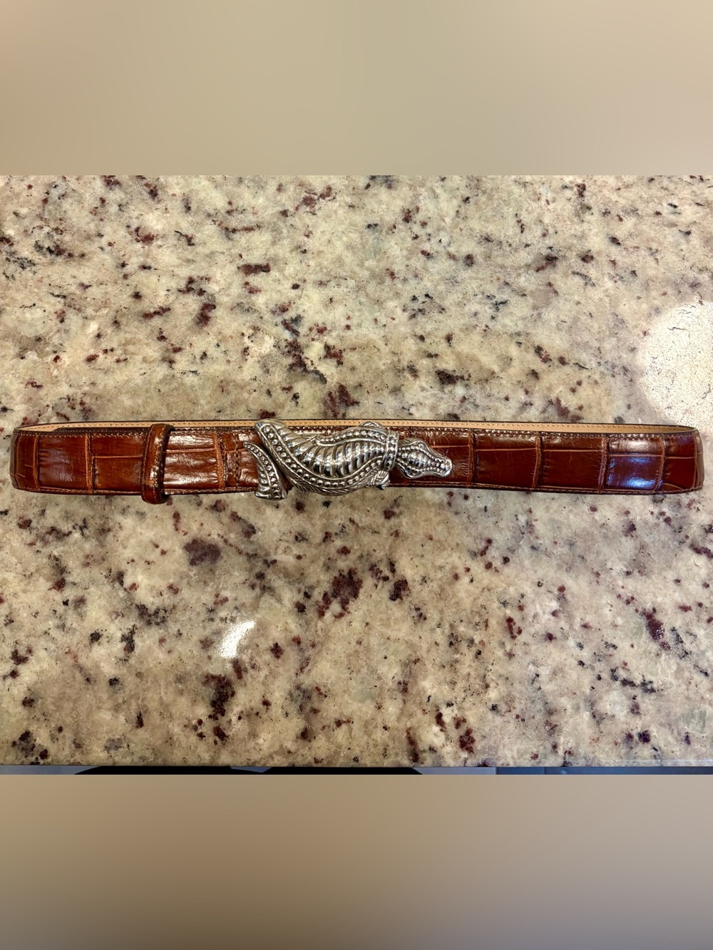 Vintage Brighton crocodile leather belt size L - Picture 2 of 8